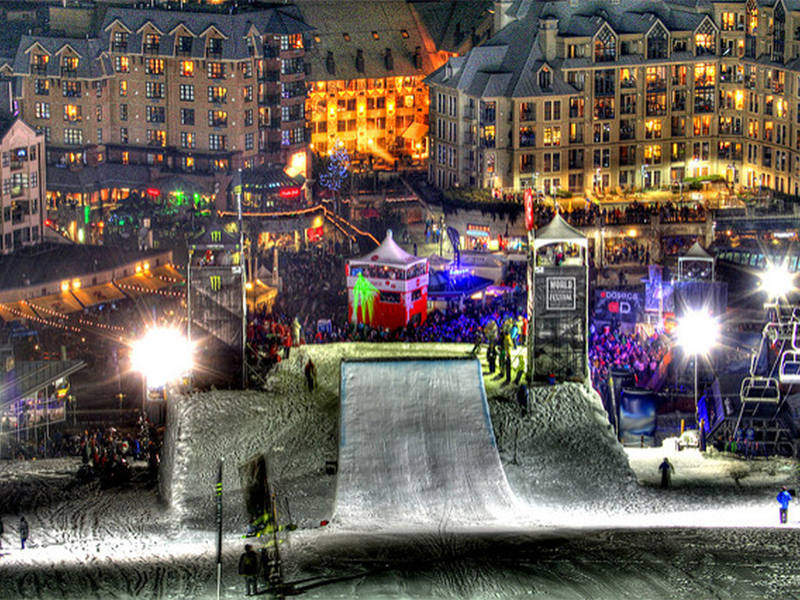 World Ski & Snowboard Festival at Night