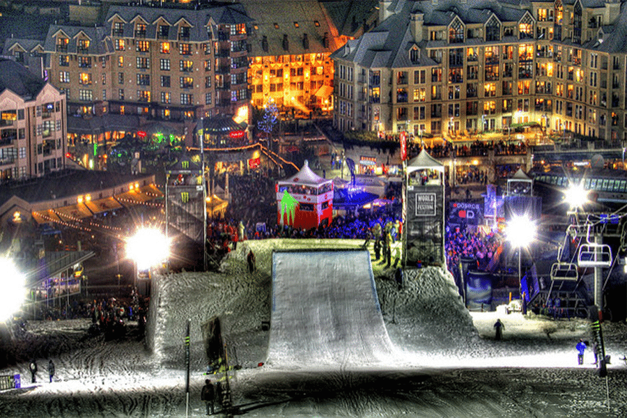 World Ski & Snowboard Festival at Night